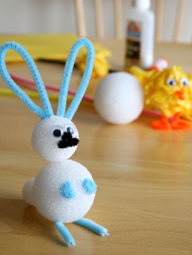 Styrofoam bunny Easter bunny craft
