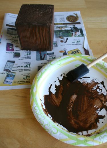 staining wooden block