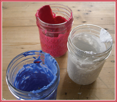 mixing plaster with paint to make sidewalk chalk 