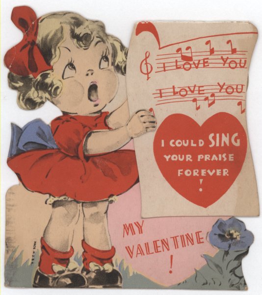 vintage Valentine sing your praise 