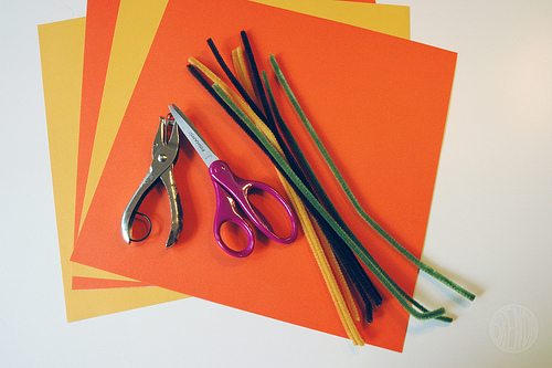 How to Make Easy Paper Pumpkins (supplies) by Brenda Ponnay for Alphamom.com 