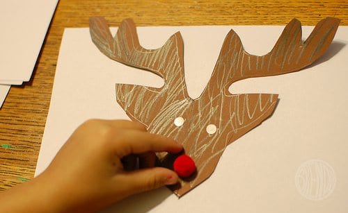 red nosed reindeer paper cut out