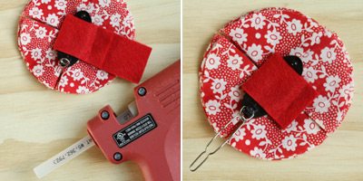 hot gluing fabric with hot glue gun