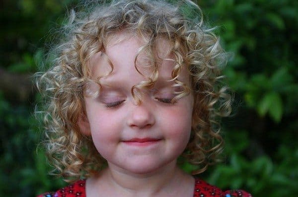 White Fluffy Curly Boy Hair