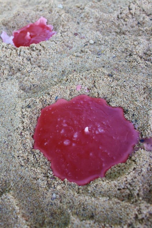 wax hardening in sand 