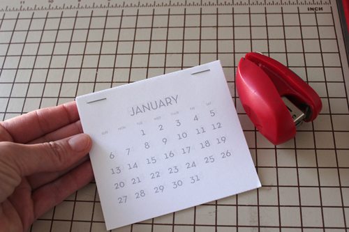 stapling calendar pages together