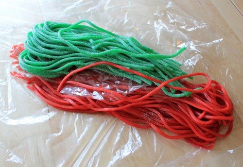 green and red candy rope 