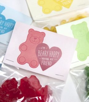 Gummy Bear Valentines Treat Bag Topper