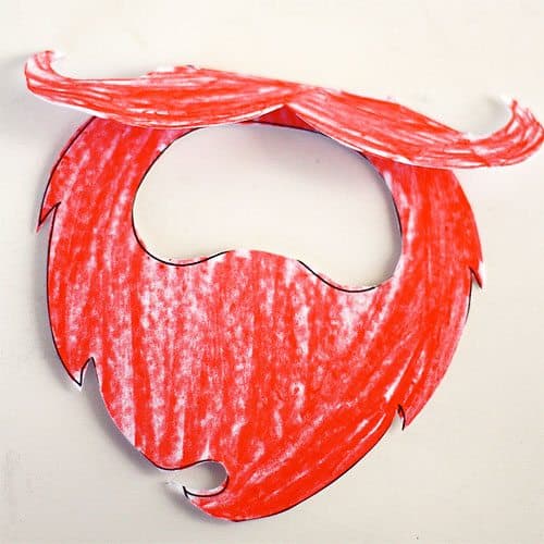 red paper beard and mustache 