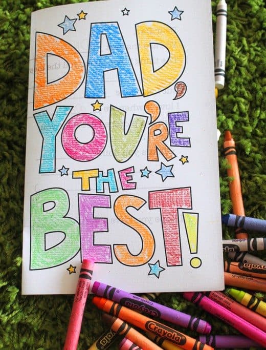 Father's Day Card Printable Coloring Sheet | Alpha Mom