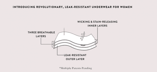 diagram showing the technology behind Dear Kate's undies