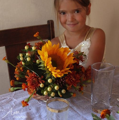 Thanksgiving Flower Arrangement (kids' craft) by Brenda Ponnay for Alphamom.com