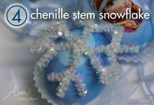 Frozen movie Easter Egg Decorating Ideas: chenille snowflake