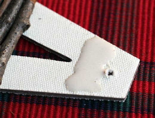 Adding glue to fabric letter 