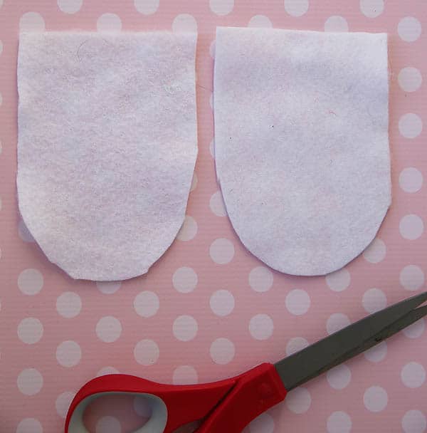 two felt cut out ears for craft 