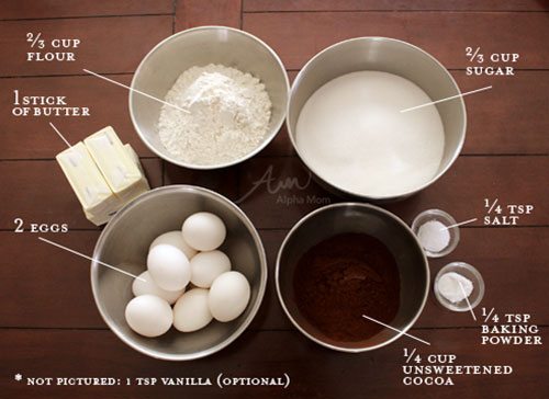Ingredients for Father's Day brownies 