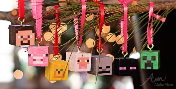 Easy Pop-up Minecraft Creeper and Pig Craft for kids