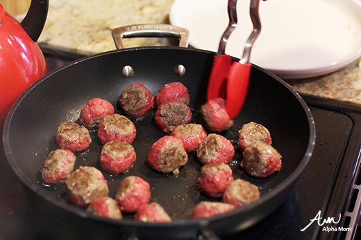 Recipes Kids Should Know: How to Make Spaghetti and Meatballs by Jane Maynard for Alphamom.com (frying meatballs tutorial)