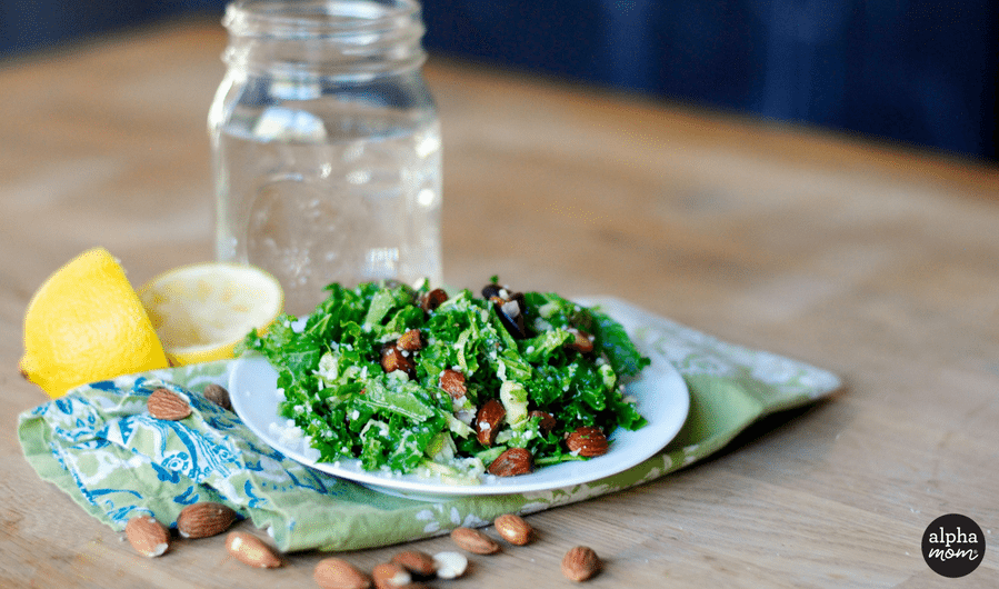 Healthy & Yummy Meals for Kids: Super Crunchy Tuscan Kale & Brussels Sprouts Salad by Amalah for Alphamom.com