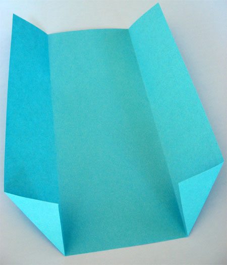 step two - making Father's Day Origami card (folding edges)