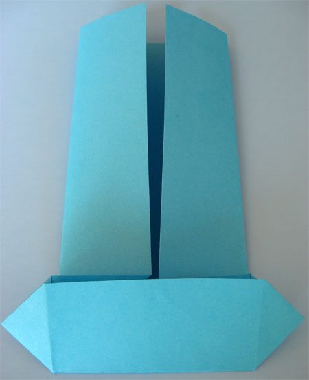 Step 5 Making Origami Father's Day Card (folding sides and bottom)