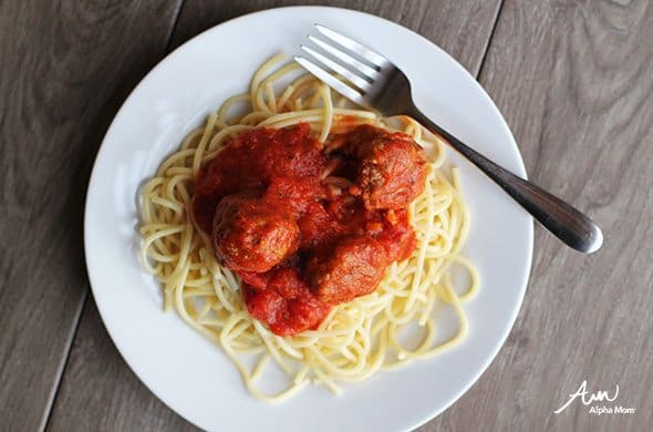 Spaghetti and Meatballs Recipe (Meals Kids Should Know How to Cook Before Leaving Home) by Jane Maynard for Alphamom.com