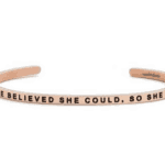 She Believed She Could Cuff Bracelet: This sleek, simple cuff bangle is a lovely reminder that you believe in her — and she should, too.