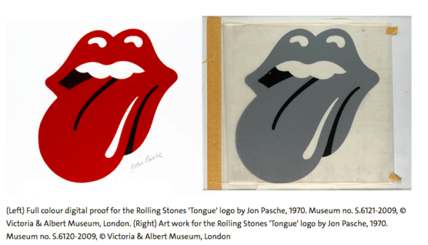 Rolling Stones Tonge Logo Proof at Victoria & Albert Museum in London
