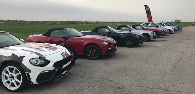 Cars lined up at the Skip Barber racing track