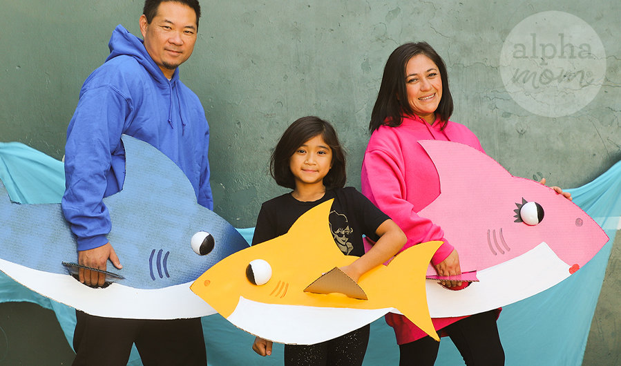 Baby Shark And Family Handmade Costume Alpha Mom - Baby Shark Costume Toddler Diy