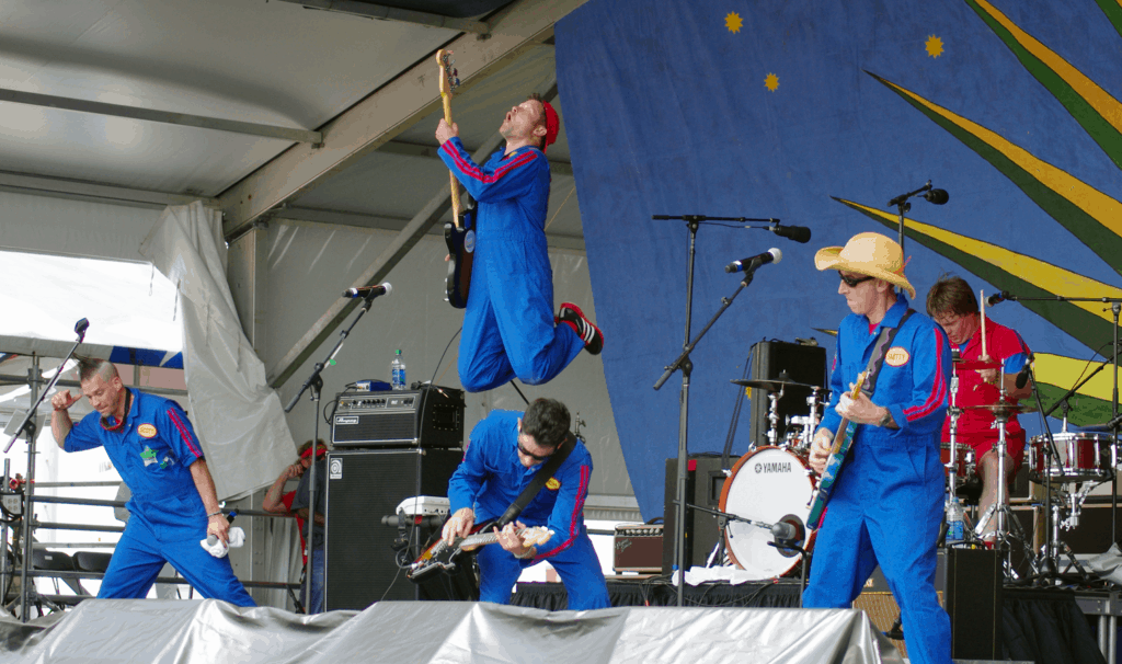 close-up view of Imagination Movers playing on stage